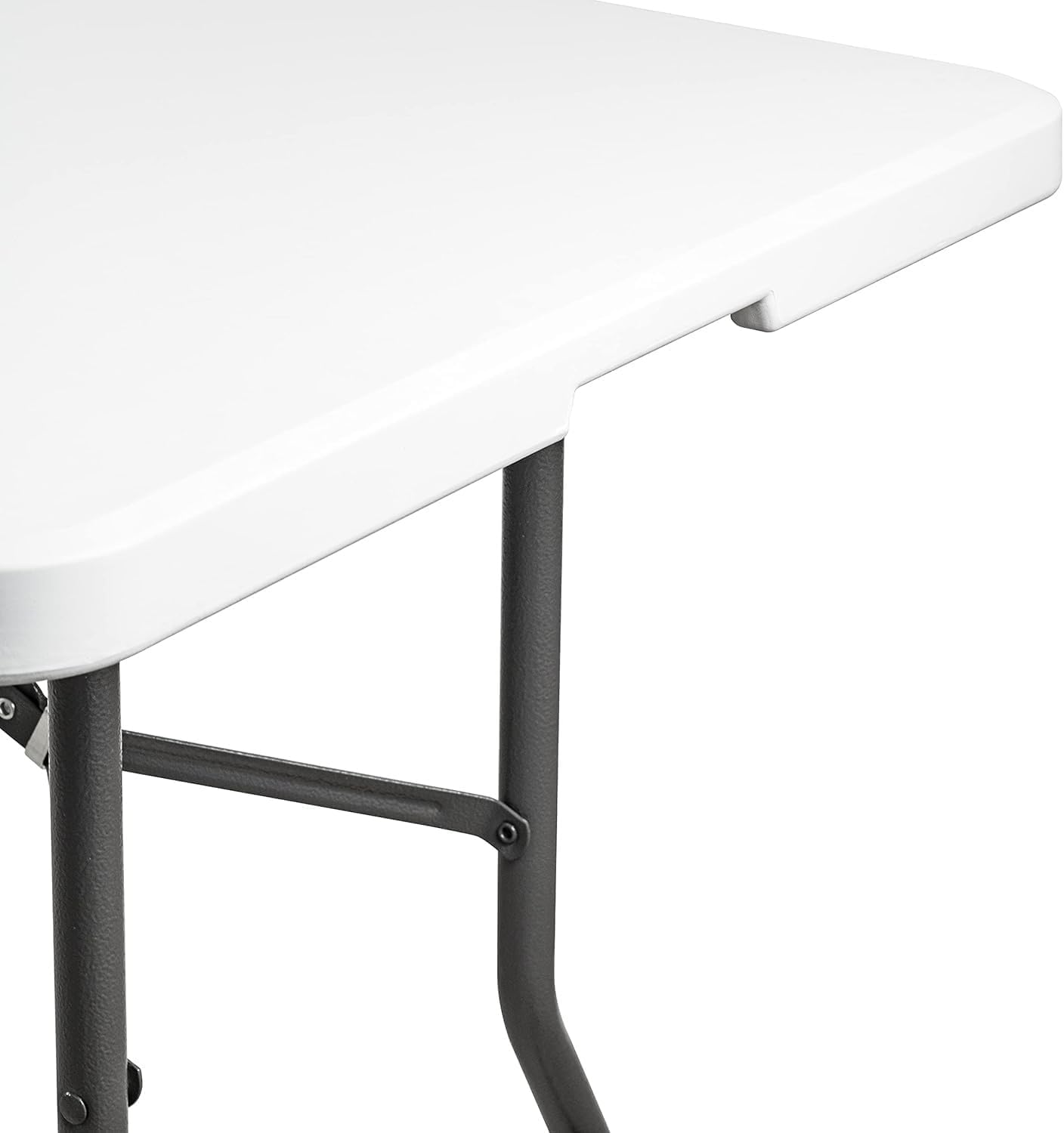 Tavolo Pieghevole Portatile salvaspazio | Tavolo richiudibile | Tavolo da campeggio con Sistema di Blocco di Sicurezza, Fino a 6 Persone - 180x75x74 cm (Bianco)