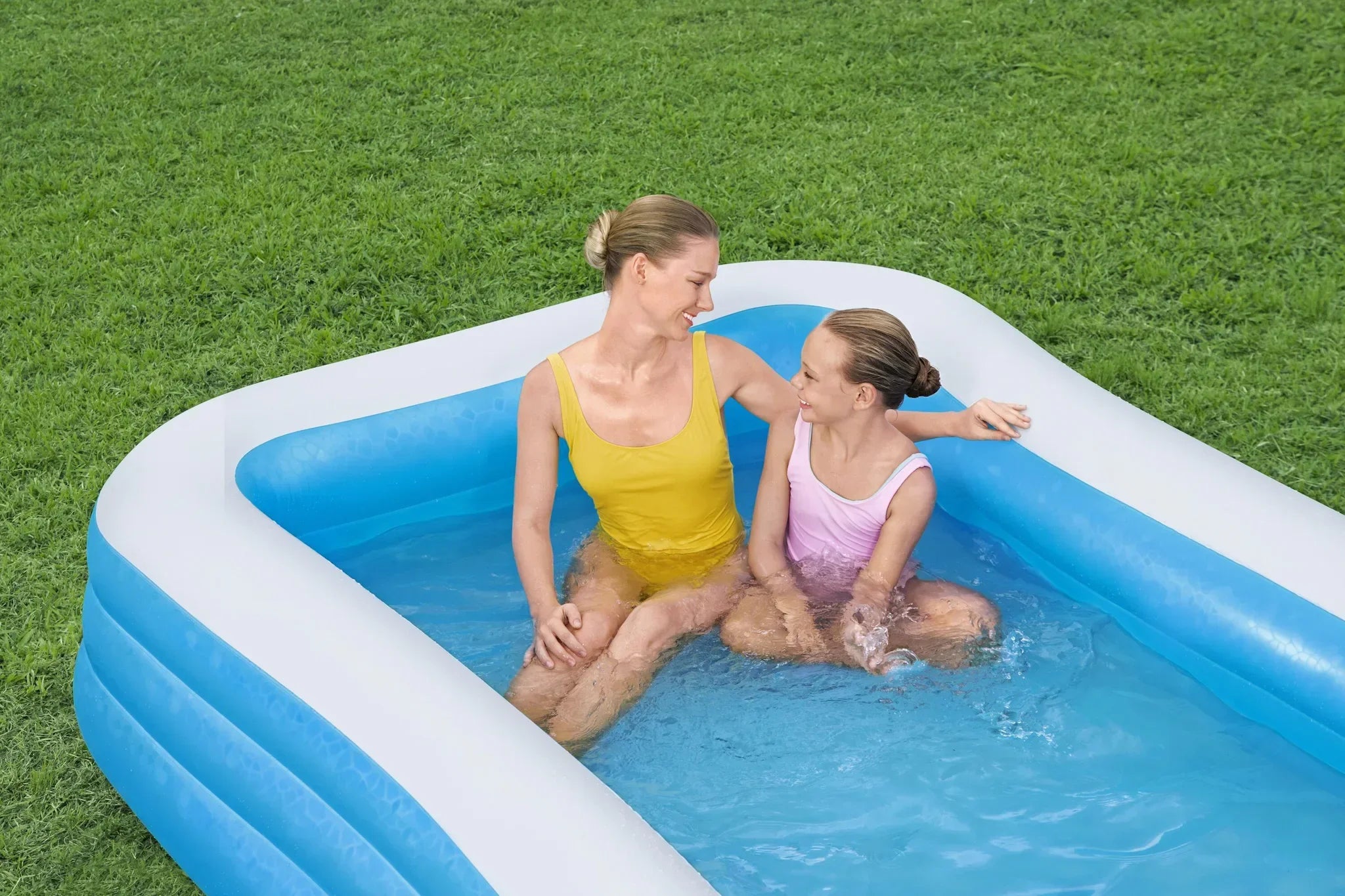 Piscina gonfiabile rettangolare a 3 anelli 305x183x56CM