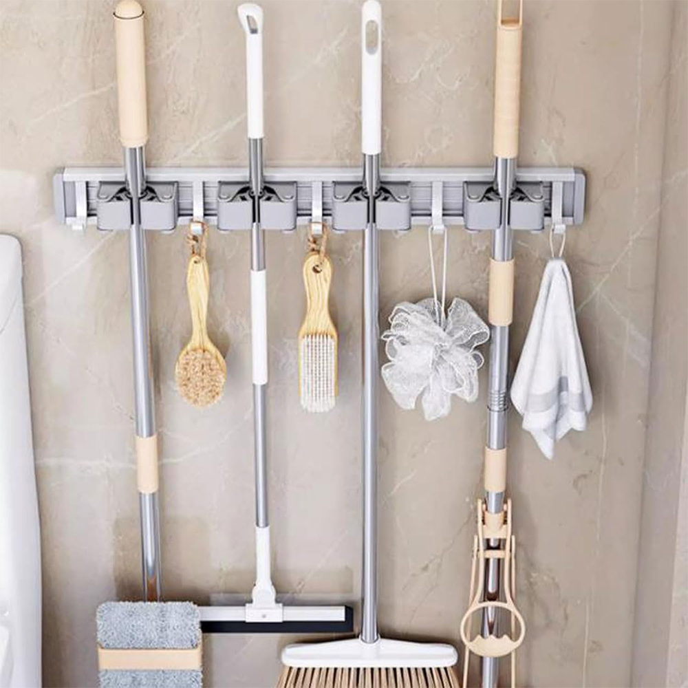 Portascopa Appendi Mop da Muro con Ganci