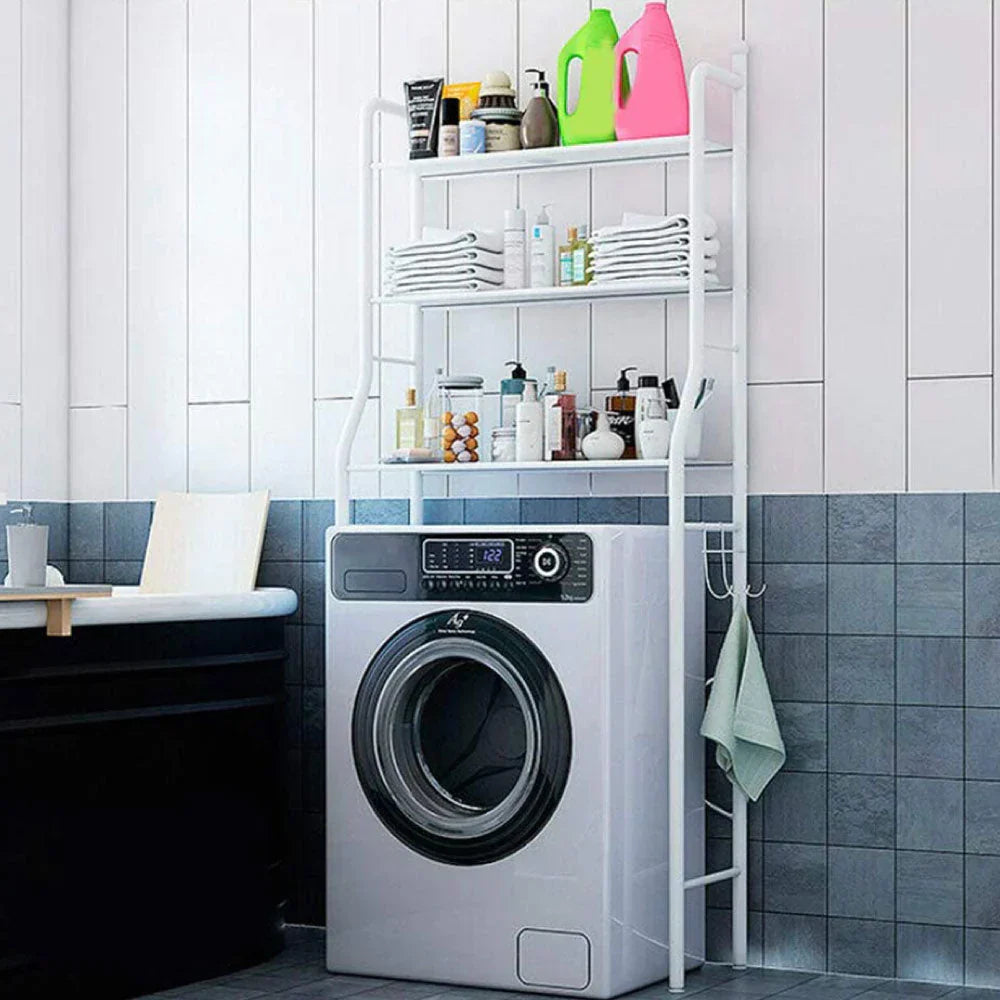 Salvaspazio per bagno in metallo a 3 livelli